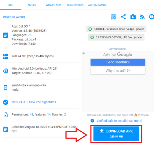 Co dělat, když nefunguje aplikace DJI GO 4 1. krok