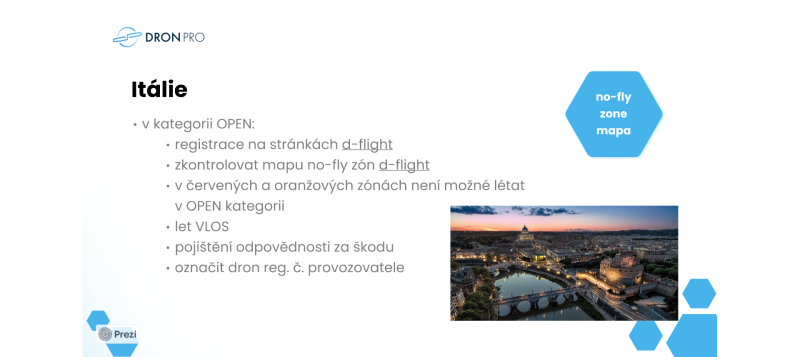 Pravidla pro létání s drony Itálie