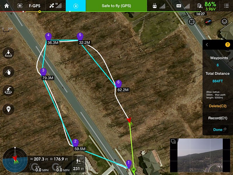 Letová mise podle DJI Pilot