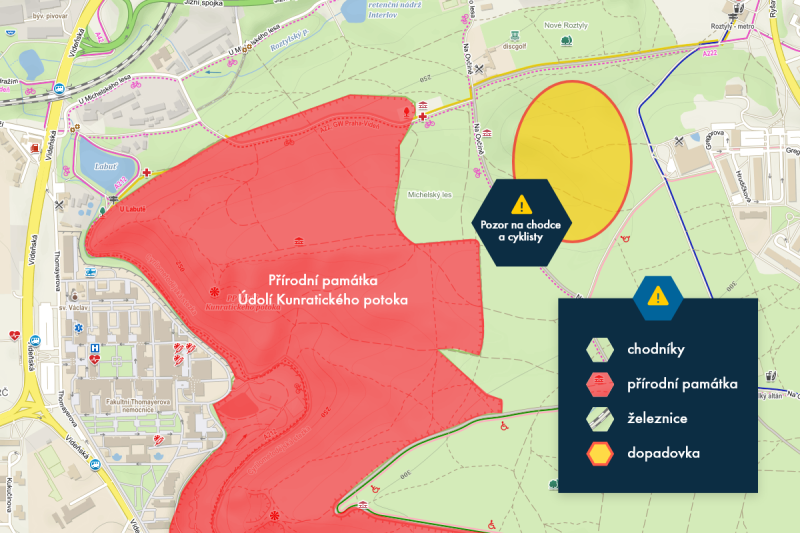 Létání s dronem nad městy – Kunratický les