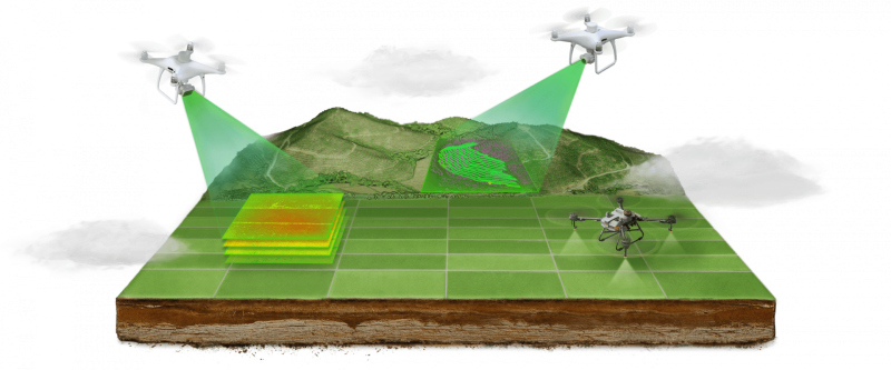 DJI Agras T10 spolu s P4 Multispectral