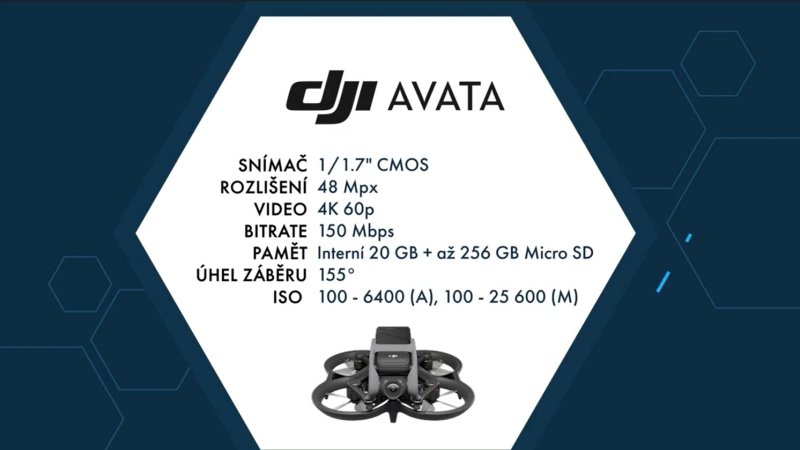 DJI Avata - parametry kamery