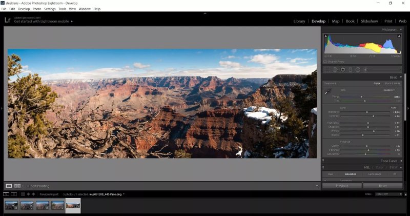 Panorama v Adobe Lightroom
