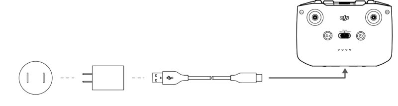 Schéma nabíjení ovladače dronu DJI Mini 2
