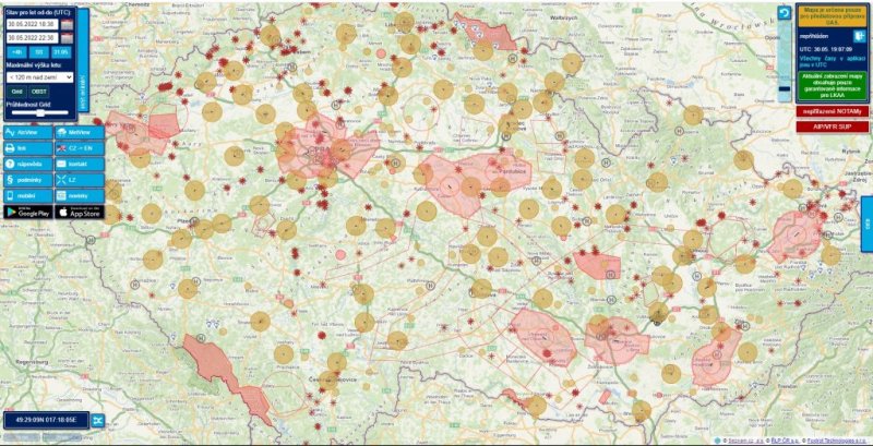 DronView grid a celé ČR