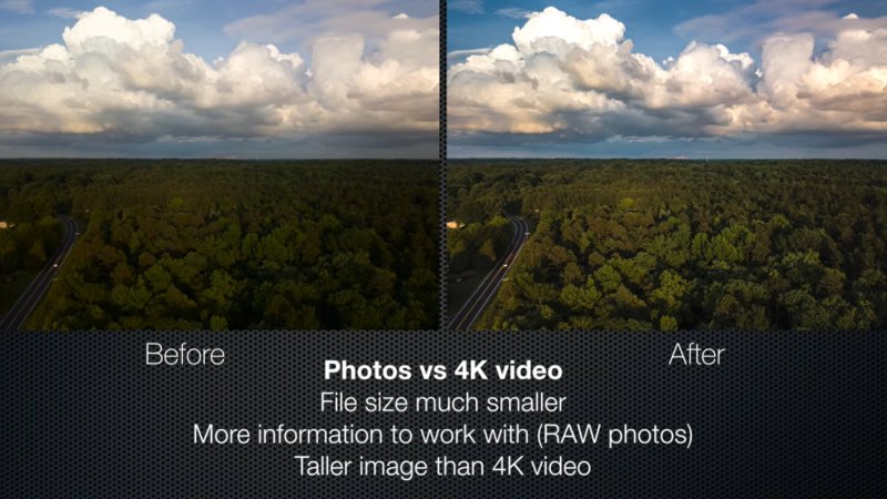 Timelapse: Porovnání zdroje v podobě videa a fotografií