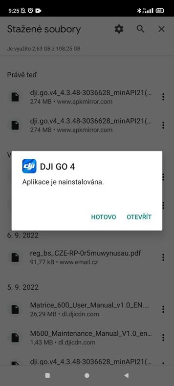 Co dělat, když nefunguje aplikace DJI GO 4 3. krok