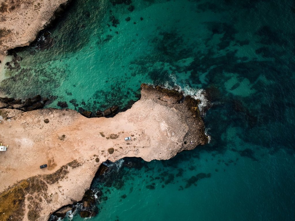 Clear sea drone photography