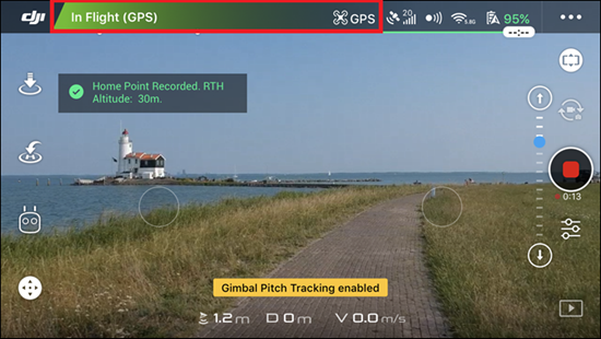 GPS mód v aplikaci DJI GO