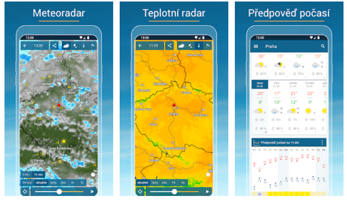 Počasí a radar, aplikace na počasí pro drony iOS