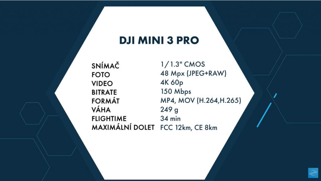Základní parametry dronu DI Mini 3 Pro
