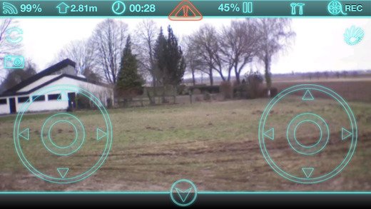 Dron ovládaný mobile přes virtuální kniply