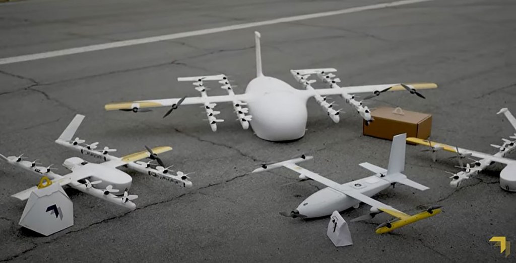 Různé varianty dronu Wing Google