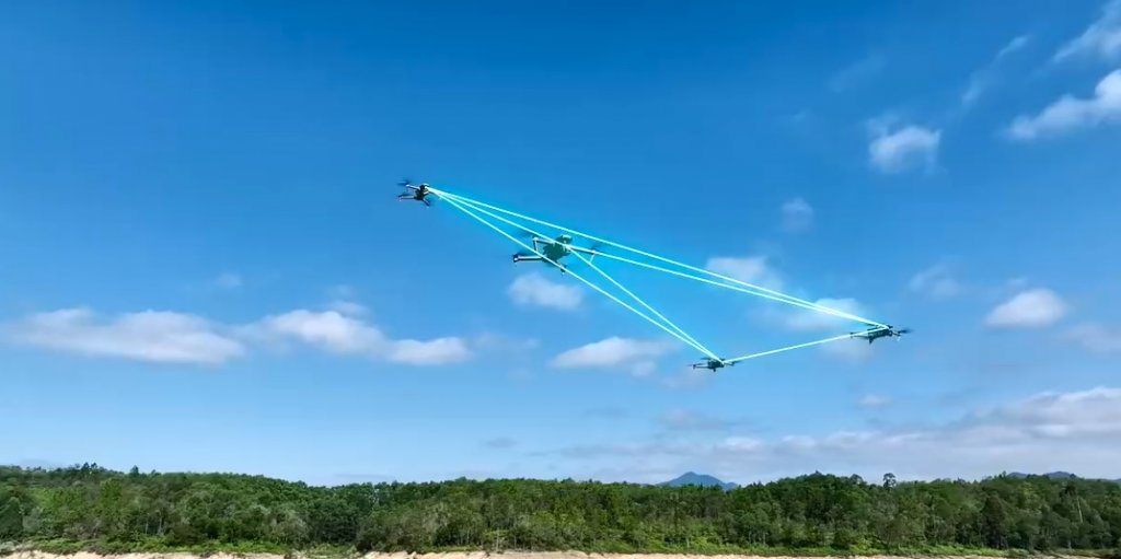 Jednotlivé drony EVO MAX spolu mohou komunikovat