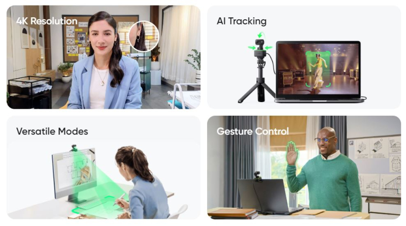 Inteligentní webkamera Insta360 Link funkce