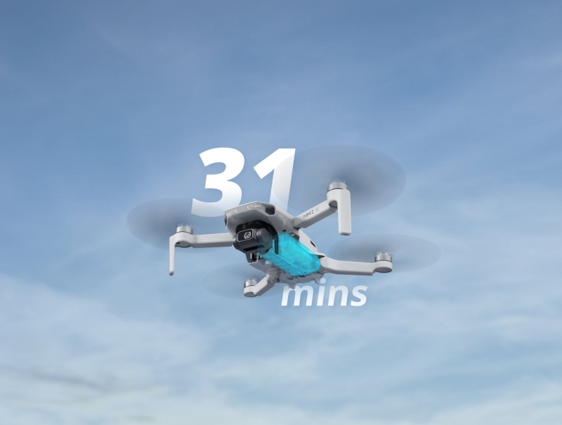 31minutový flight-time DJI Mini 2 SE
