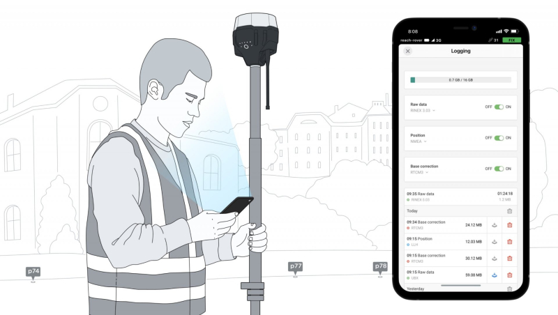 EMLID Reach RS2+ data