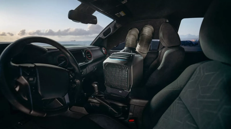 Přenosná klimatizace EcoFlow WAVE 2 při použití v kabině náklaďáku