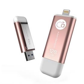 Adam Elements iKlips flash disk s Lightningem 128 GB růžový