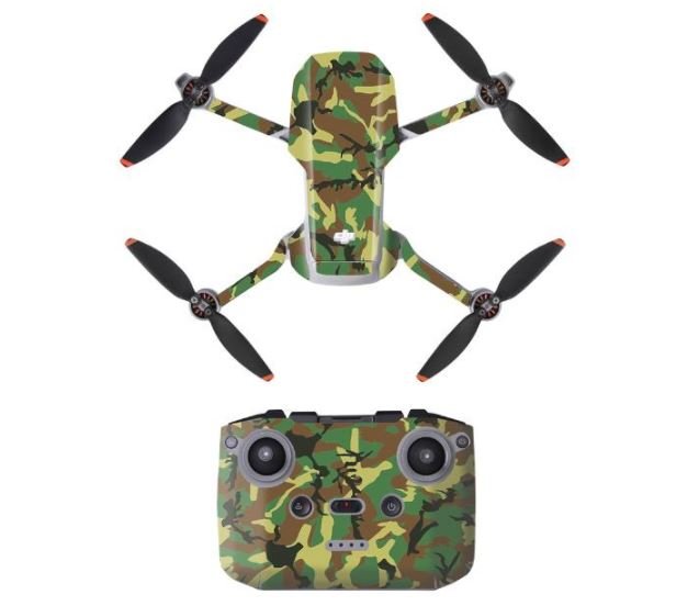 Camouflage polep na dron a ovladač DJI Mini 2 karbon zeleno-hnědá