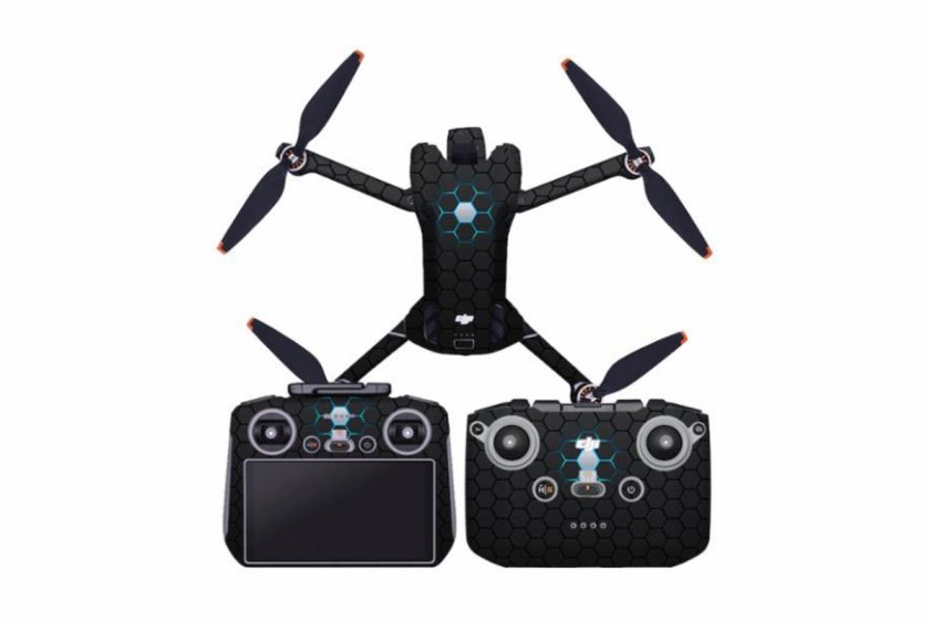 Černý polep na celý dron DJI Mini 4 Pro + RC 2