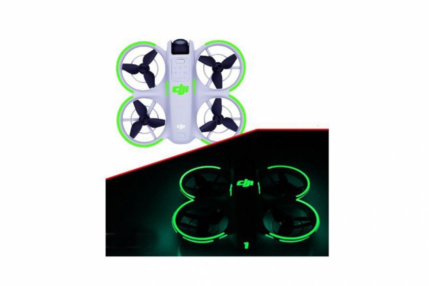 DJI NEO - Luminiscenční samolepky (Green) na dronu