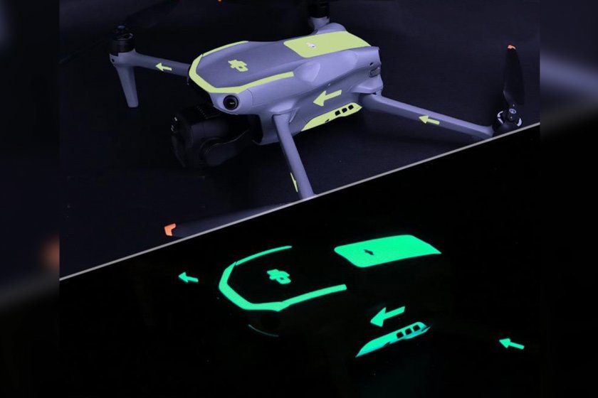 Zelené luminiscenční samolepky na dron DJI Air 3