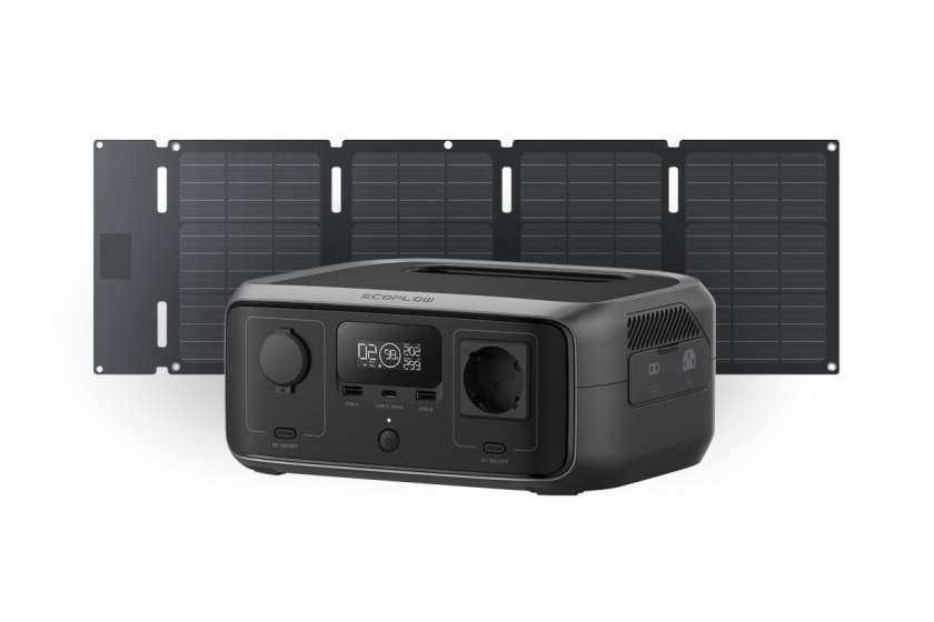 Nabíjecí stanice EcoFlow River 3 UPS + 45W solární panel (Typ-C) - Hard Bundle