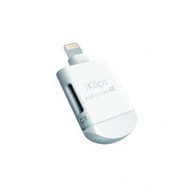 Adam Elements iKlips miREADER 4K Lightning - Micro USB čtečka microSD karet 2in1 - bílá
