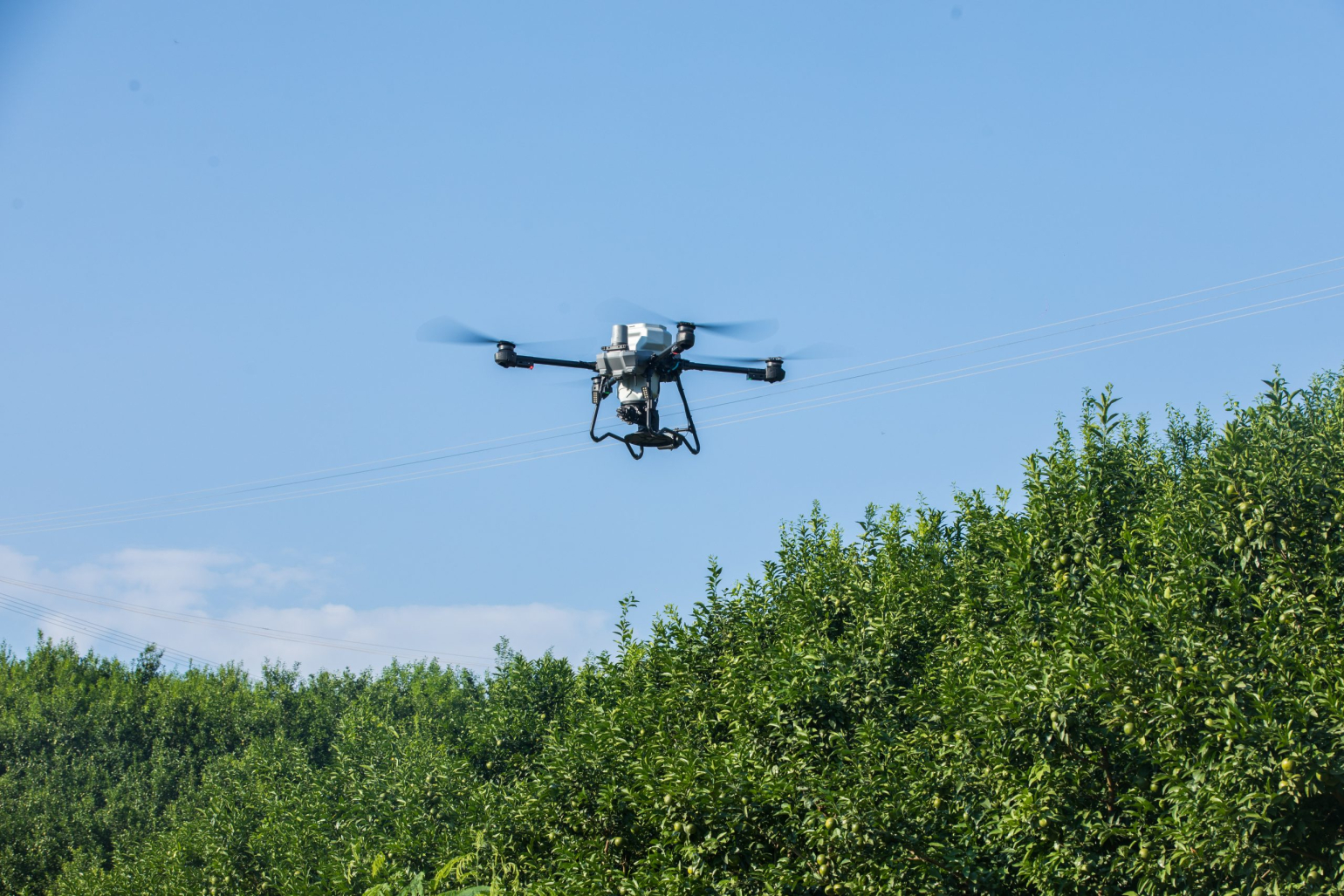 DJI Agaras T25P postřík ze strany DRONPRO