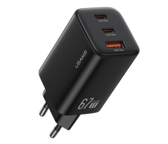 Nabíjecí adaptér USAMS 67W s 3 Porty – USB-C a USB-A