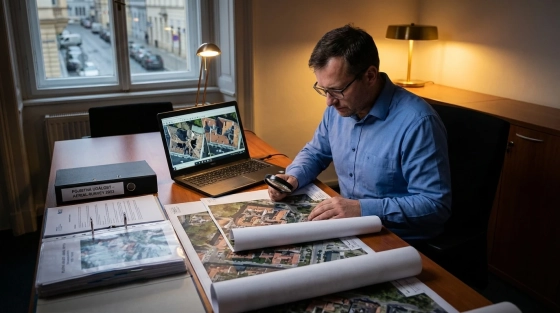 001_insurance-adjuster-at-desk-reviewing-aerial