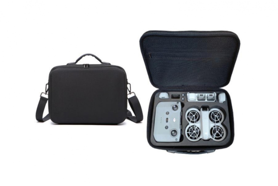 Černé pouzdro s popruhem přes rameno na dron DJI Neo