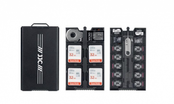 Hliníkový dvojstranný úložný box na paměťové karty černý (18 ks)