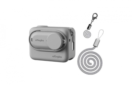 Šedý silikonový kryt s poutkem na kameru Insta360 GO 3 + Action Pod