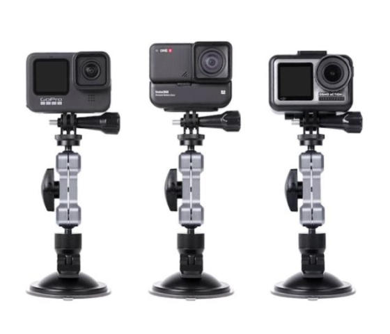 Nastavitelný držák s přísavkou na akční kameru nebo telefon