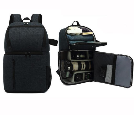 Polyesterový fotobatoh s nastavitelnými přepážkami