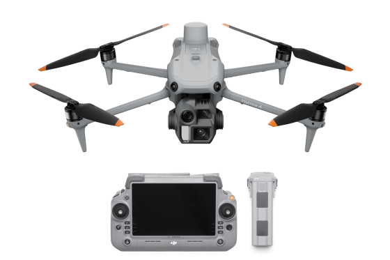DRON DJI Matrice 4E ze předu, baterie, DJI RC 2 Enterprise  DRONPRO.jpg