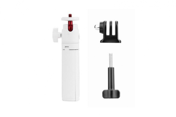 Bílá prodlužující tyč se stativem na akční kameru (30 cm)