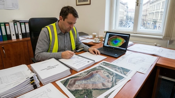001_mining-engineer-at-desk-reviewing-printed