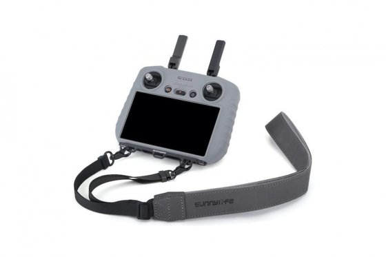 Šedý silikonový kryt na DJI RC 2 s popruhem