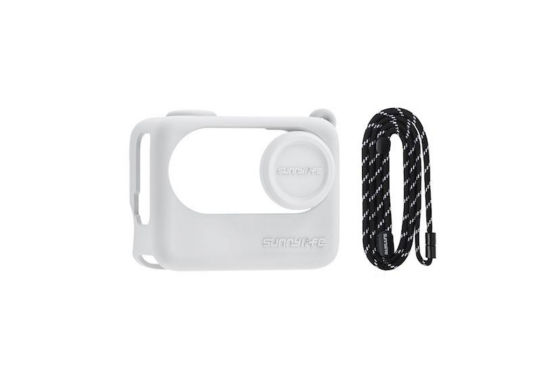 Bílý silikonový kryt na Acton Pod kamery Insta360 GO 3S + kryt objektivu