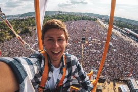 Marelino selfie z jeřábu na Letné 2019
