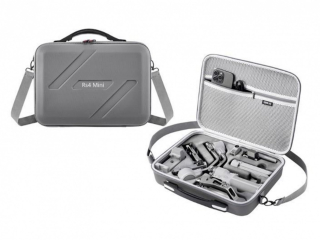 Šedé pouzdro na stabilizátor DJI RS 4 Mini s popruhem přes rameno