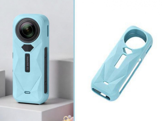 Modrý silikonový ochranný kryt pro akční kameru Insta360 X5.jpeg