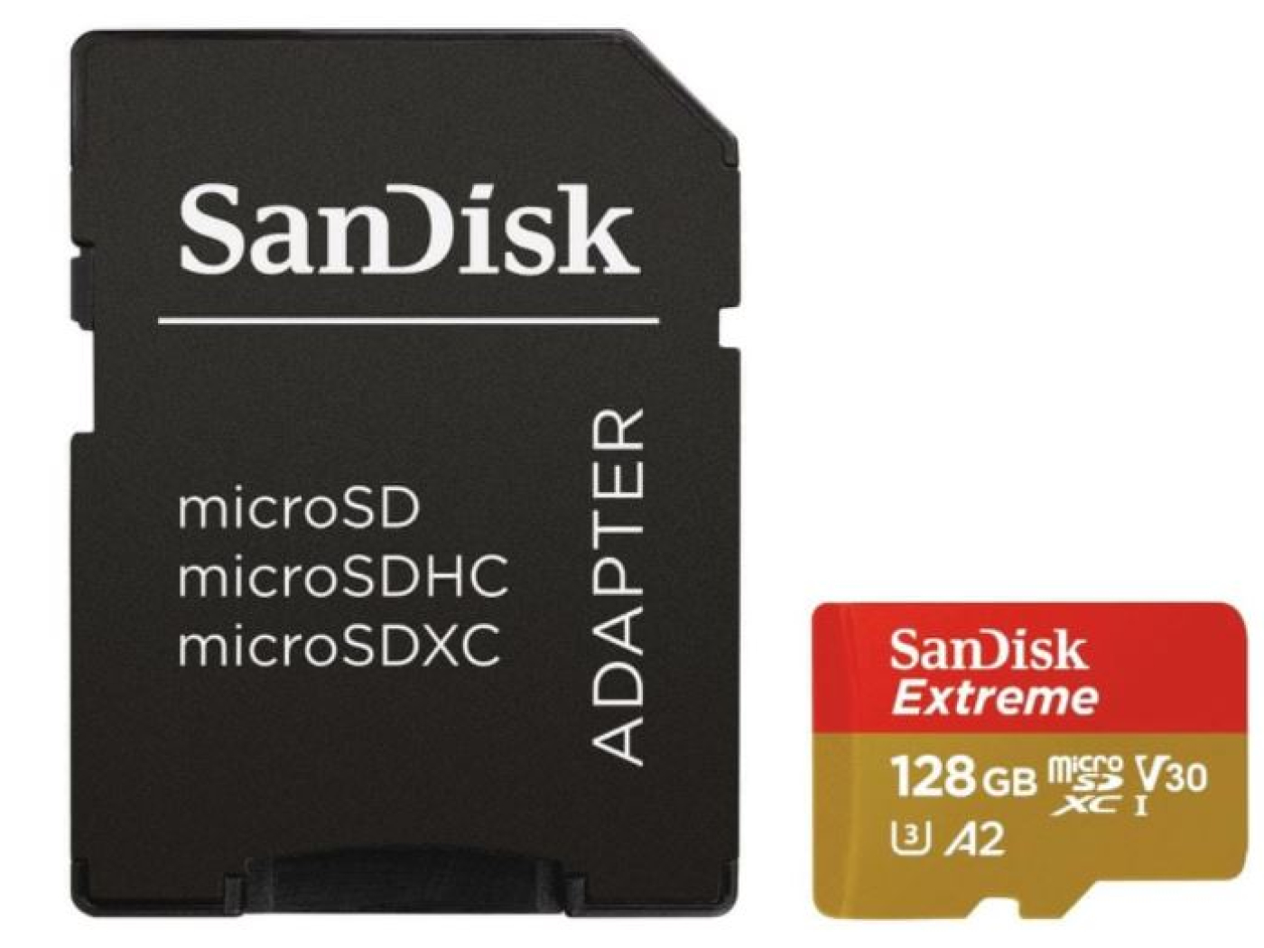 SanDisk MicroSDXC 128GB Extreme A2 UHS-I (V30) U3 + SD adaptér