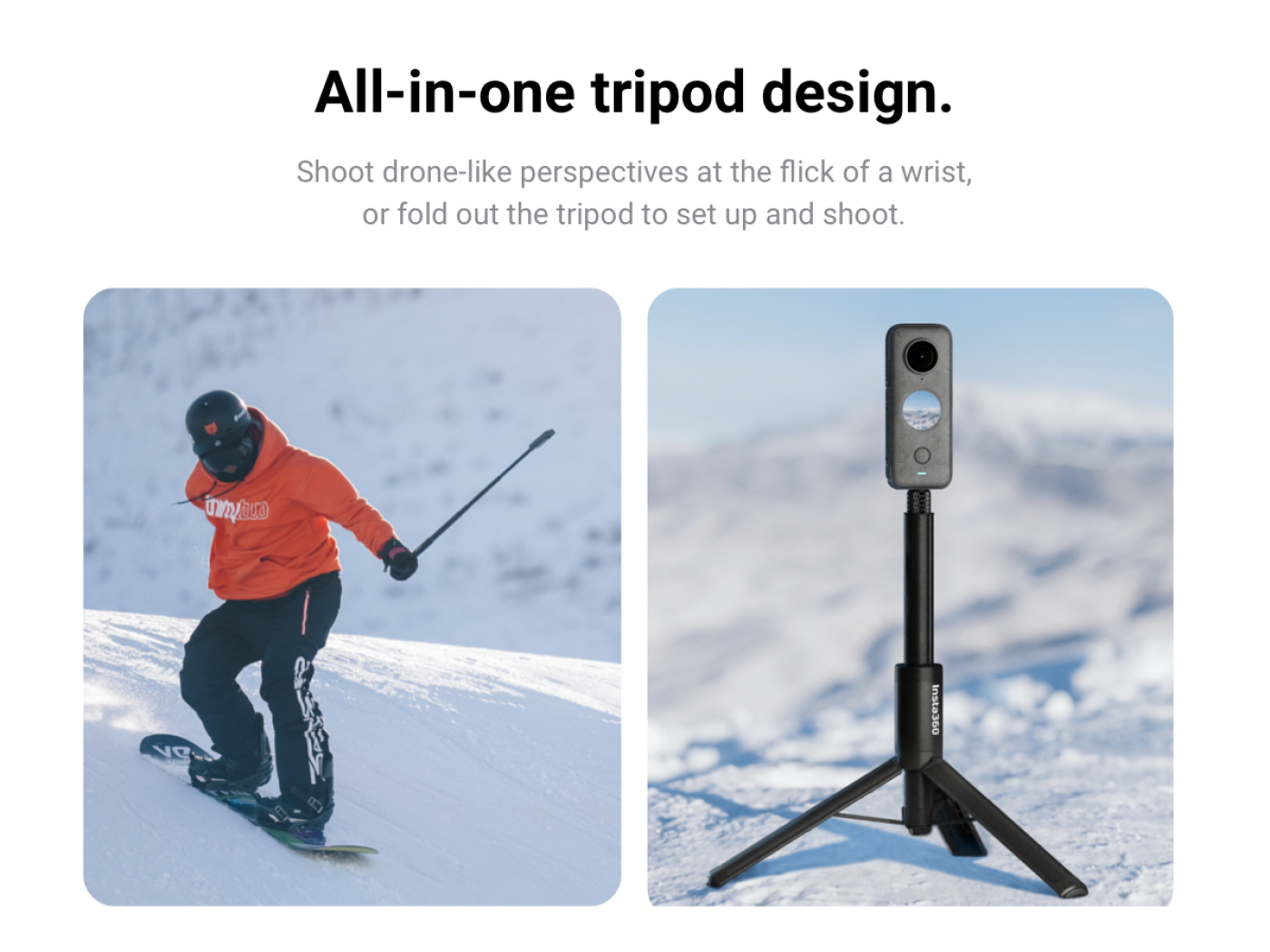 Neviditelná selfie tyč + tripod na kameru Insta360