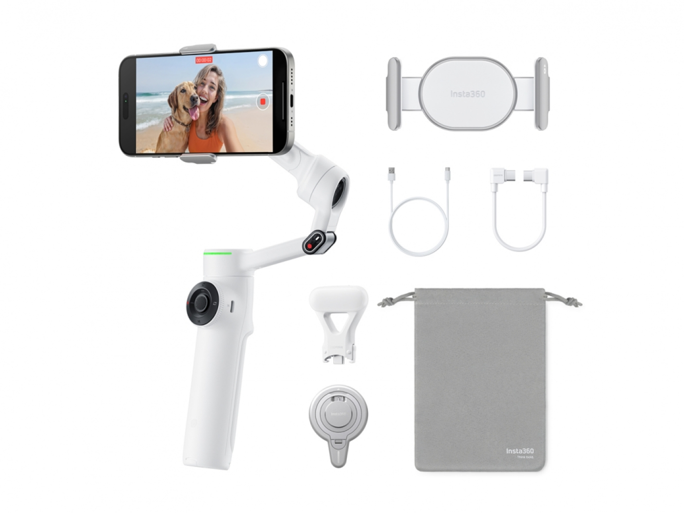 Stabilizátor na telefon Insta360 Flow 2 Pro Creator Kit - bílý