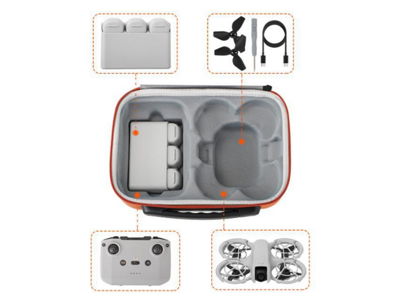 Černé kožené pouzdro na dron DJI Neo