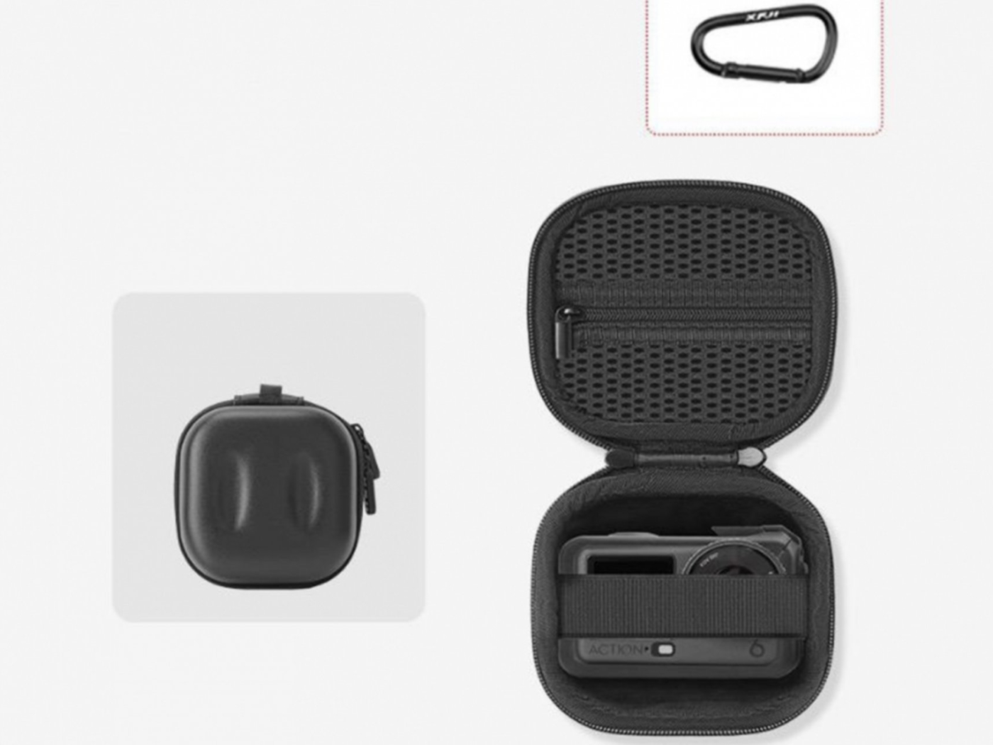 Pouzdro pro akční kameru DJI Osmo Action 6 / Insta360 Ace Pro 2 - černé